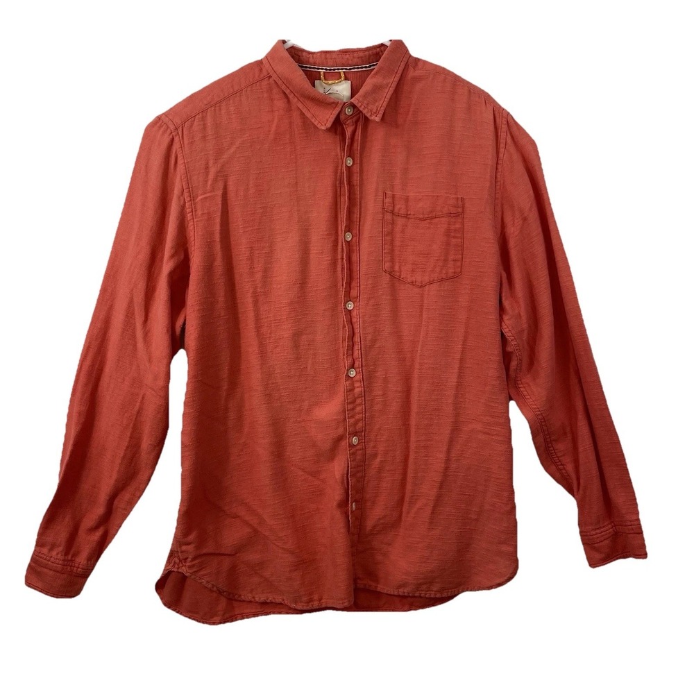 Urban Outfitters Koto Shirt Men Large Cotton Button Up Long Sleeve Salmon Print